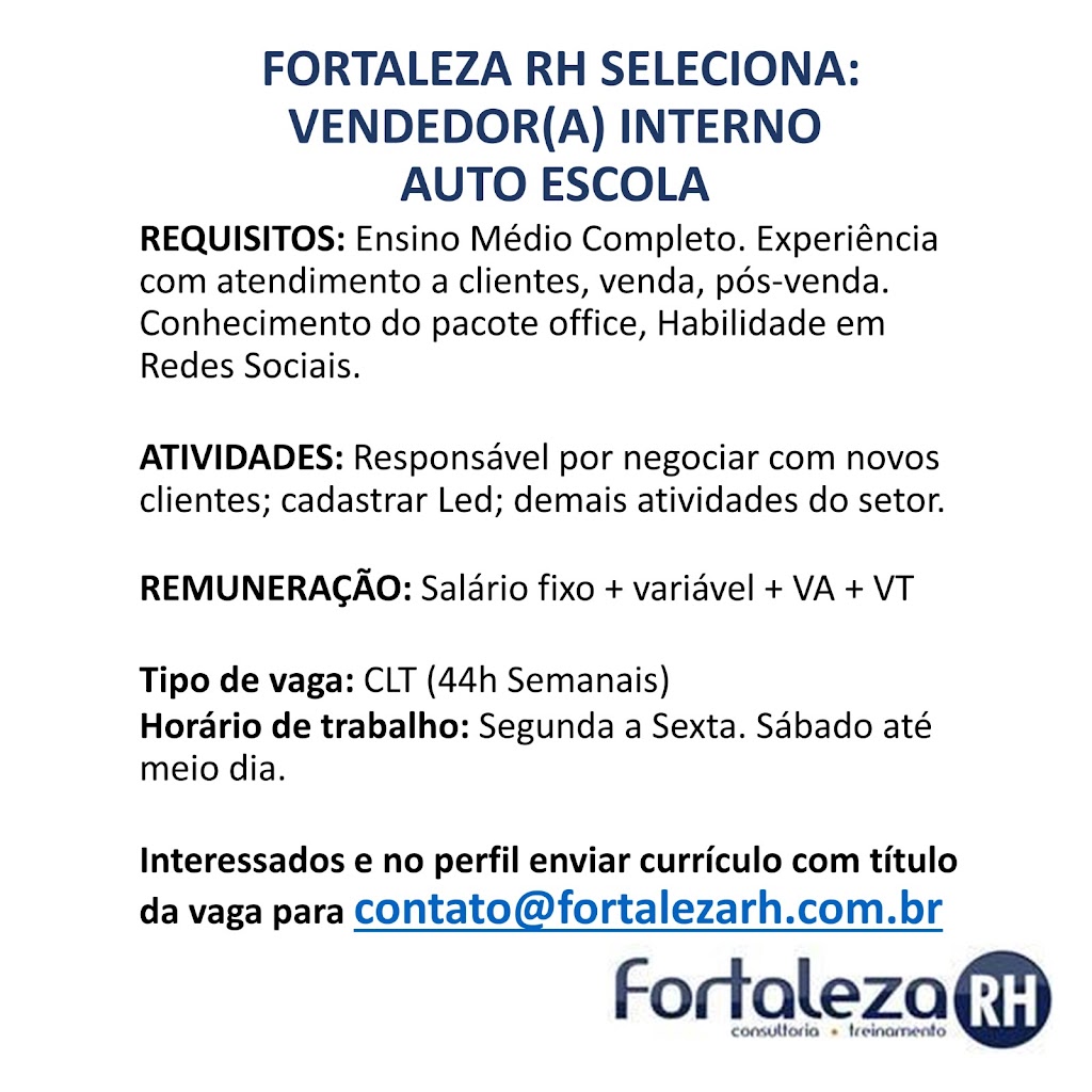 Vaga para Vendedor(A) Interno
